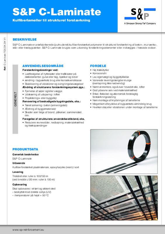 Teknisk datablad (TDS) S&P C-Laminate