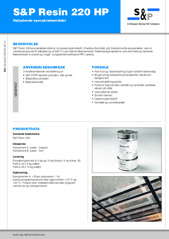 Teknisk datablad (TDS) S&P Resin 220 HP