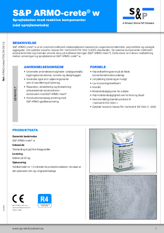 Teknisk Datablad S&P ARMO-crete® w
