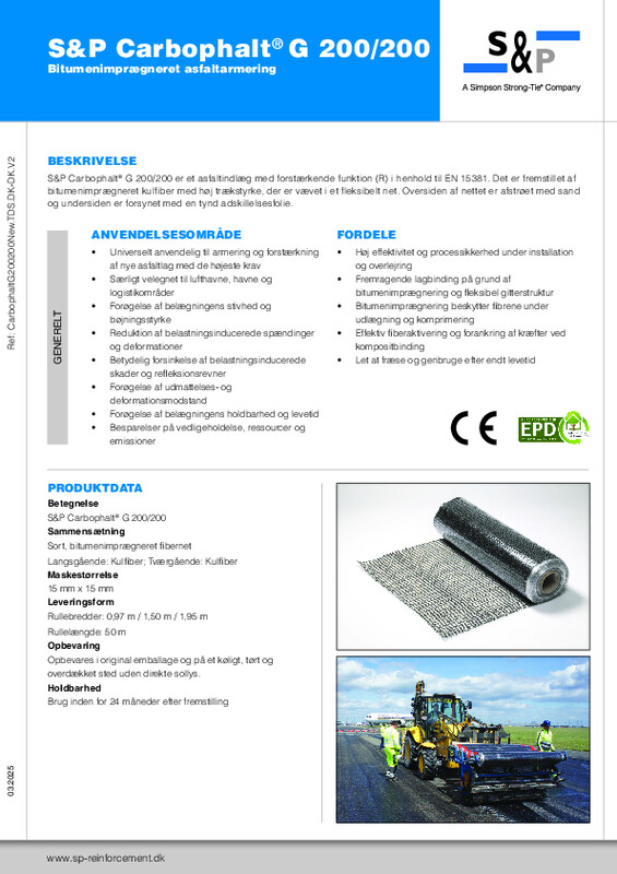Teknisk datablad (TDS) S&P Carbophalt® G 200/200