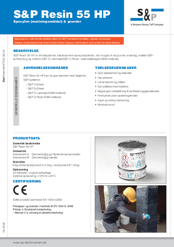 Teknisk datablad (TDS) S&P Resin 55 HP