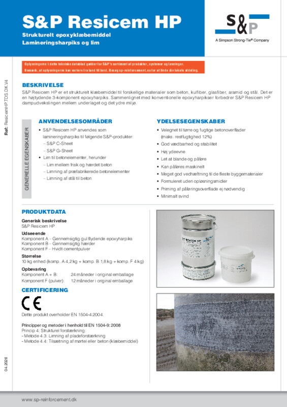 Teknisk datablad (TDS) S&P Resicem HP