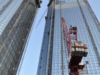 Deutsche Bank AG Frankfurt/M. - Tårnet under opførelse.