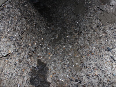 Underlaget efter fjernelsen af beton 
